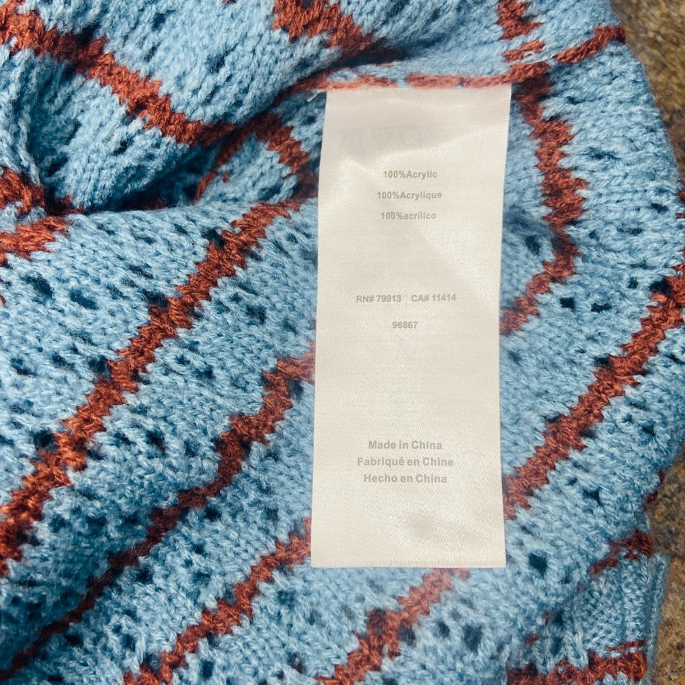 Motherhood Maternity Striped Pointelle Maternity Sweater Provincial Blue XSM - Picture 7 of 8